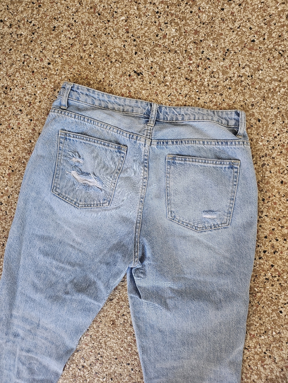 OAT NEW YORK High Rise Denim Jeans Distressed Raw Hem Light Wash Women's 28 - Picture 10 of 10
